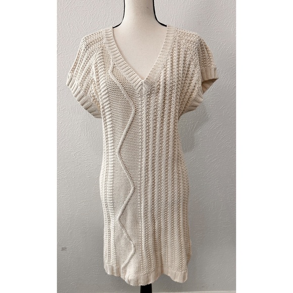 Cato Cream Knit Midi Sweater Dress Size L - Picture 1 of 9